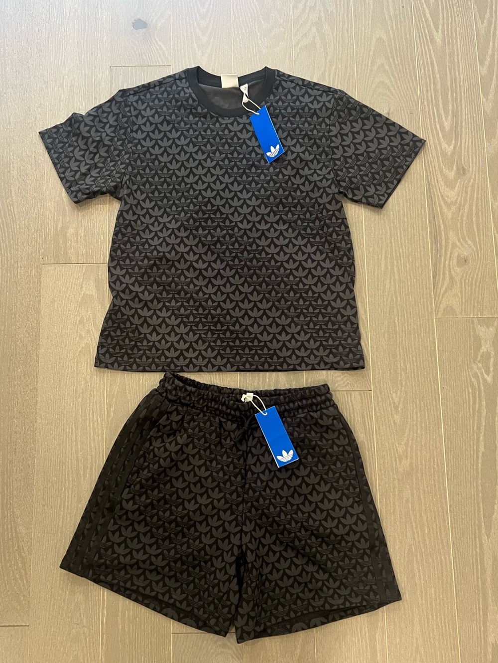Adidas Originals Trefoil Monogram T-Shirt & Shorts Set
